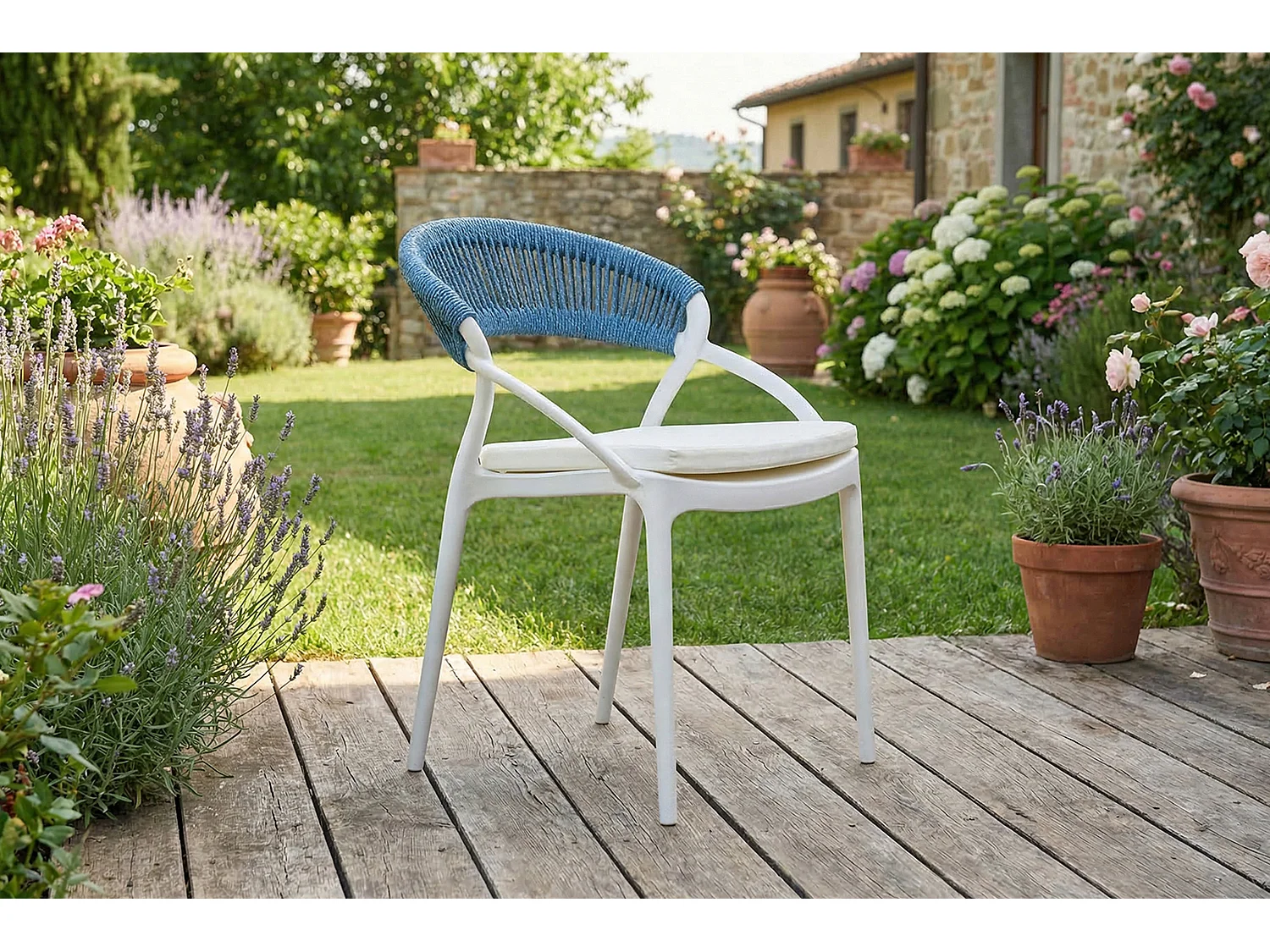 Chaise de jardin - Bleu plastique - KISO