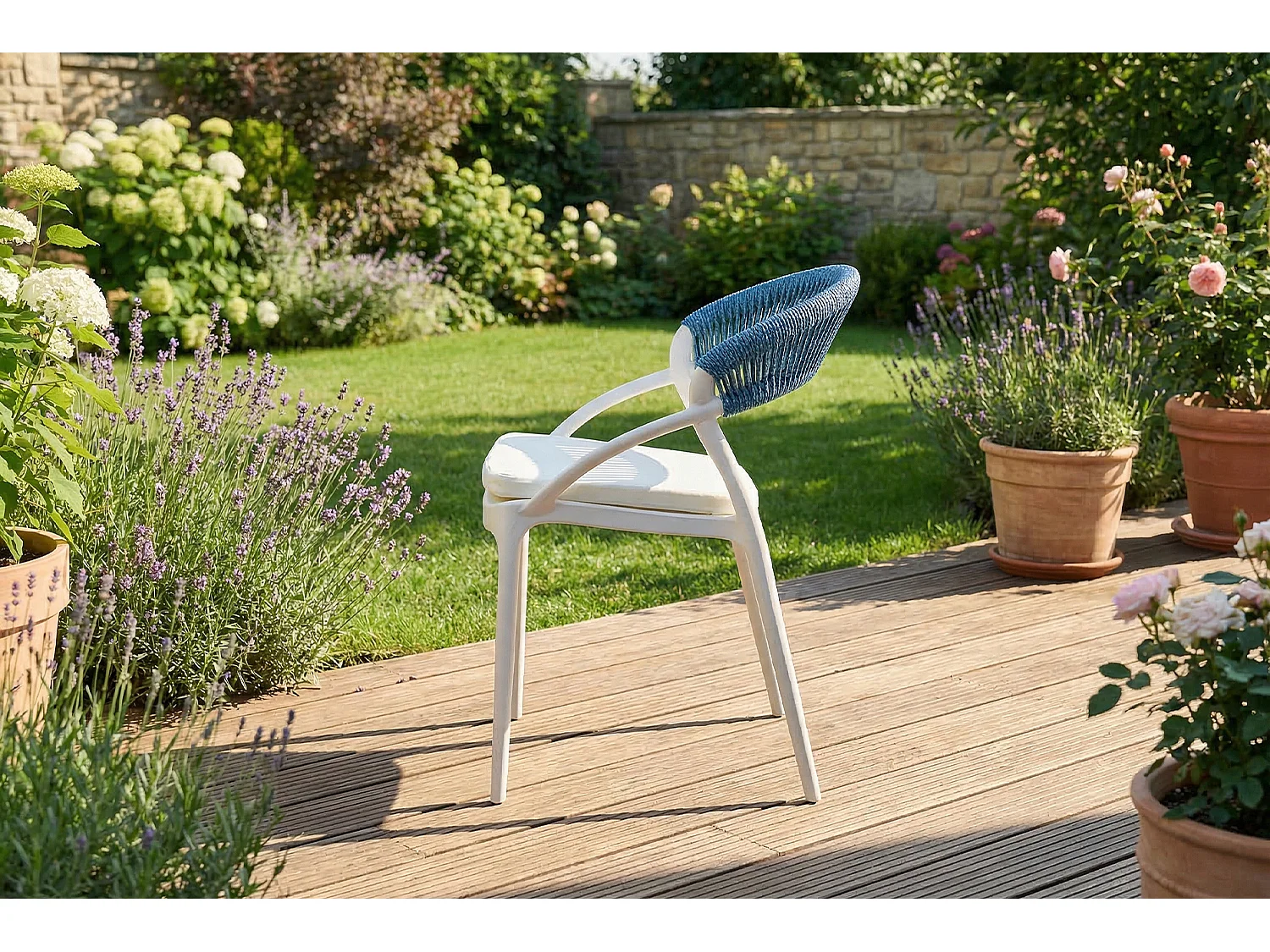 Chaise de jardin - Bleu plastique - KISO
