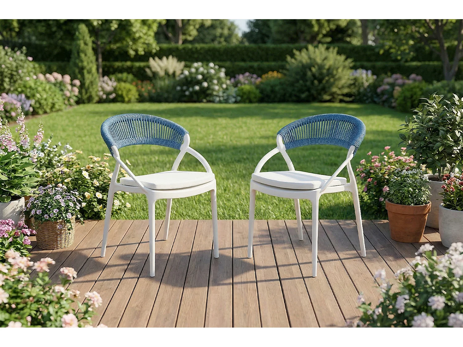 Chaise de jardin - Bleu plastique - KISO