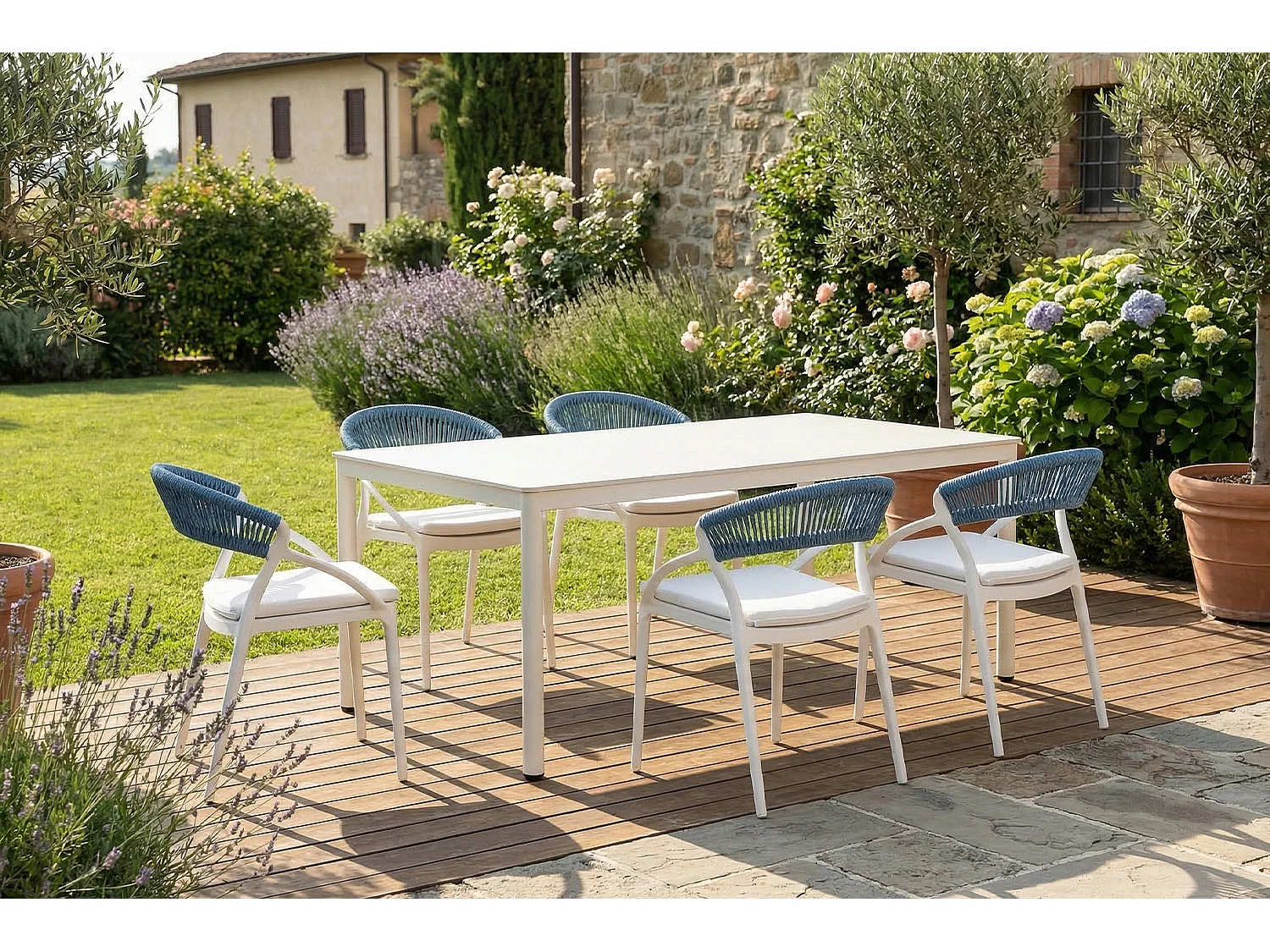 Chaise de jardin - Bleu plastique - KISO