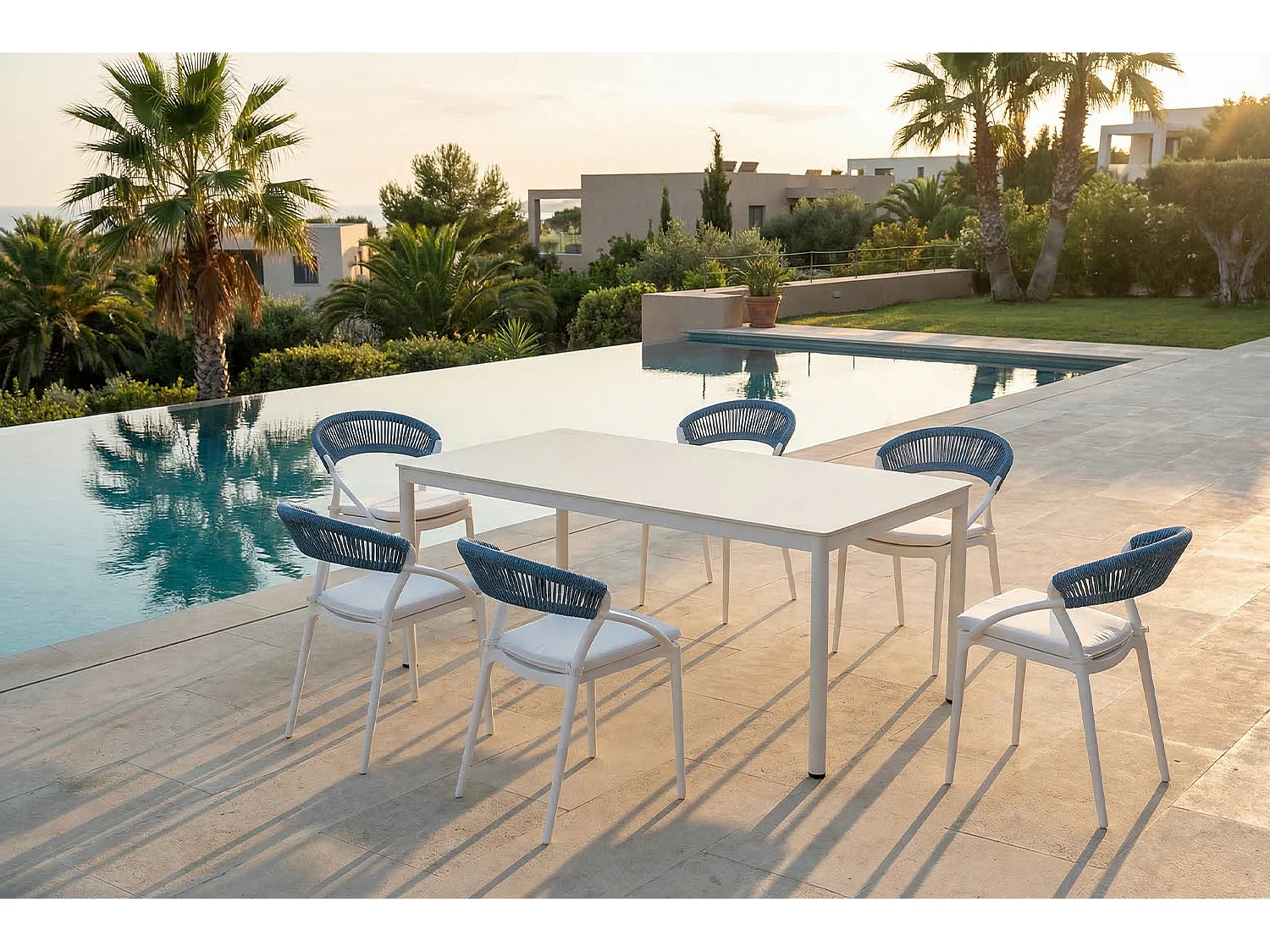 Chaise de jardin - Bleu plastique - KISO