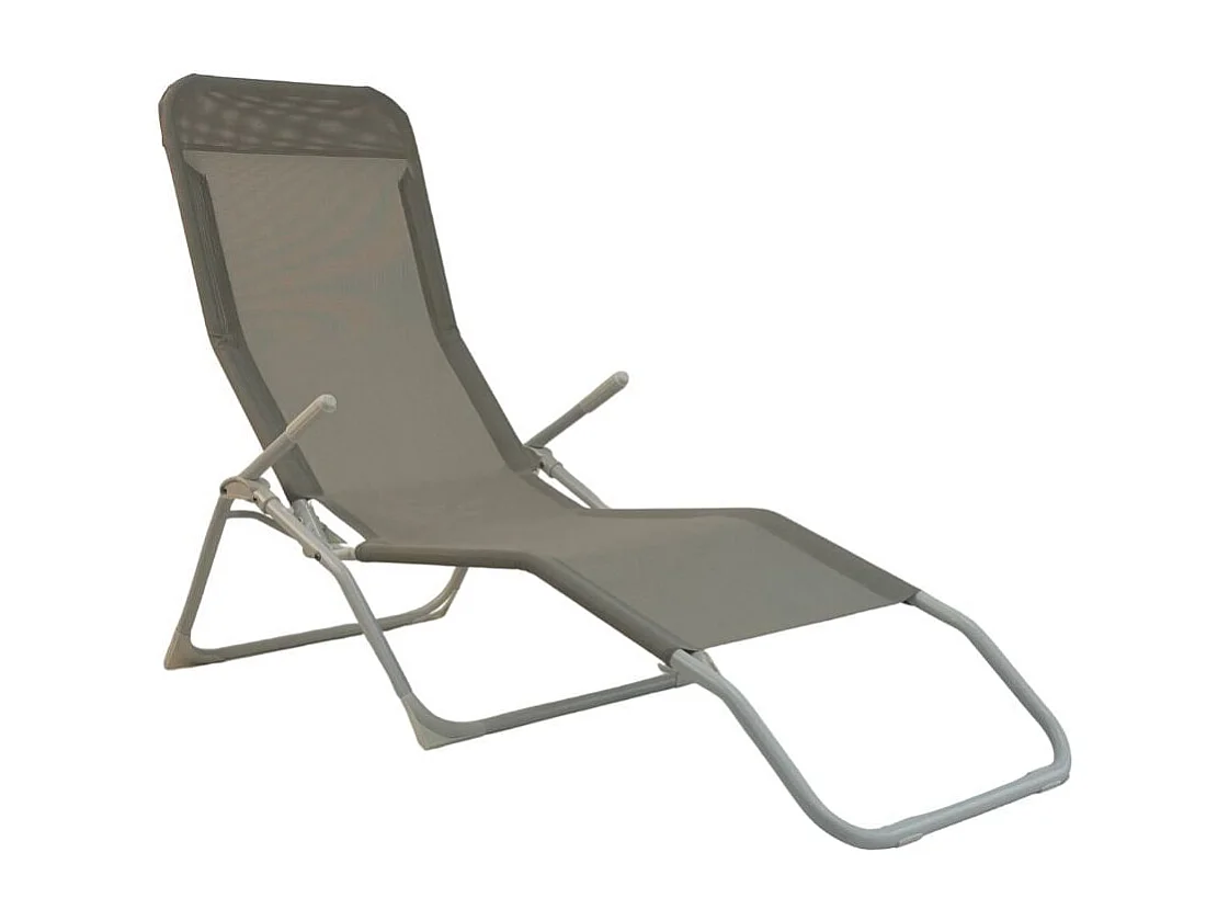Tumbona relax Sinner diseño plegable y reclinable gris claro 96x60x140 cm