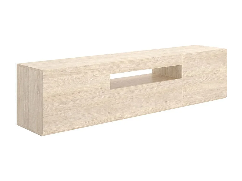 Mueble de TV Malmo 2 puertas con puerta abatible y compartimento natural 47,7x200x41,5 cm