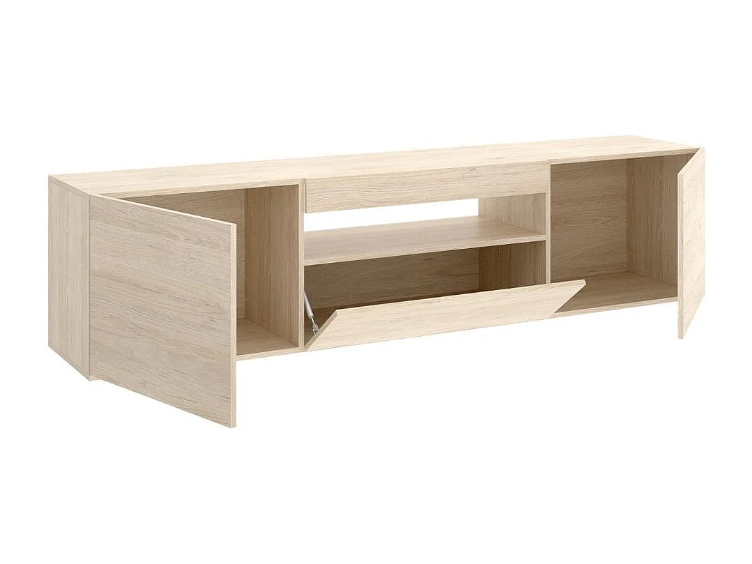 Mueble de TV Malmo 2 puertas con puerta abatible y compartimento natural 47,7x200x41,5 cm