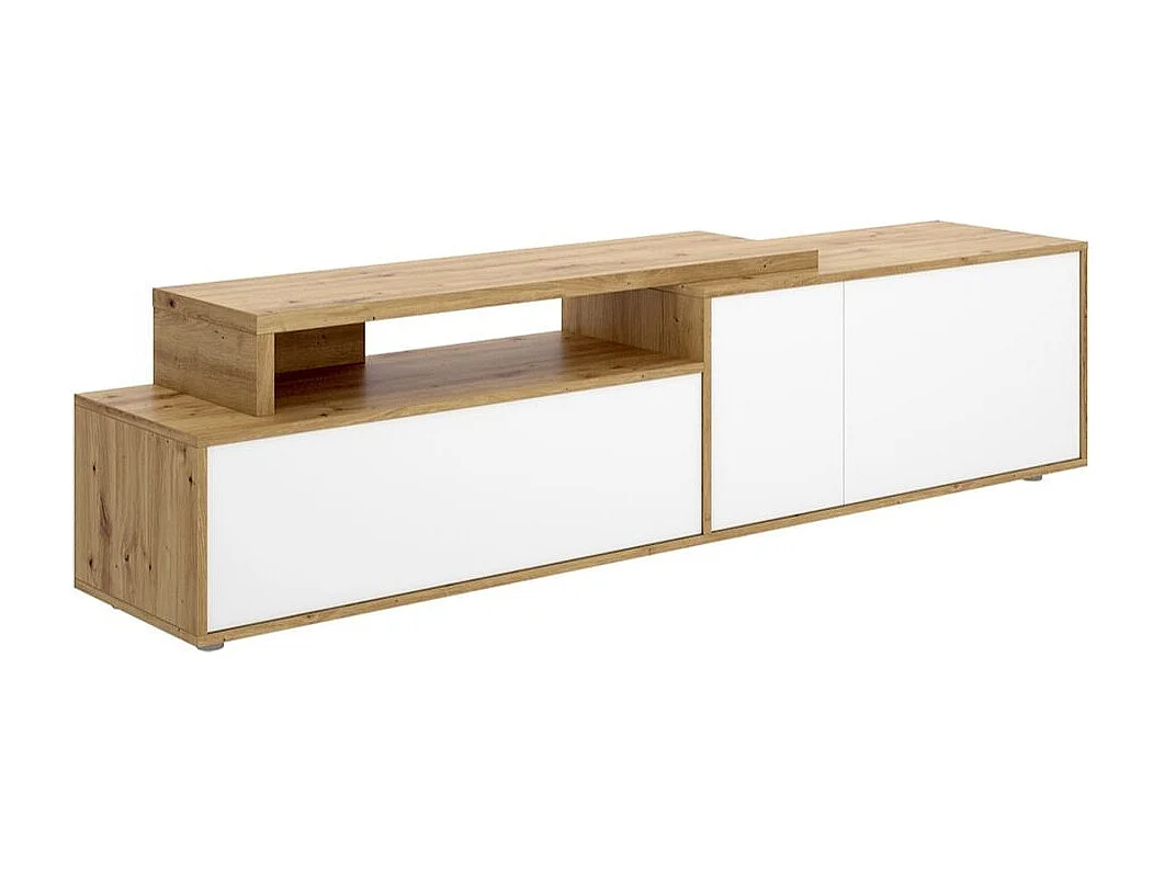 Mueble de TV Elsa puerta abatible con compartimento blanco/natural 46,9x185x40,2 cm