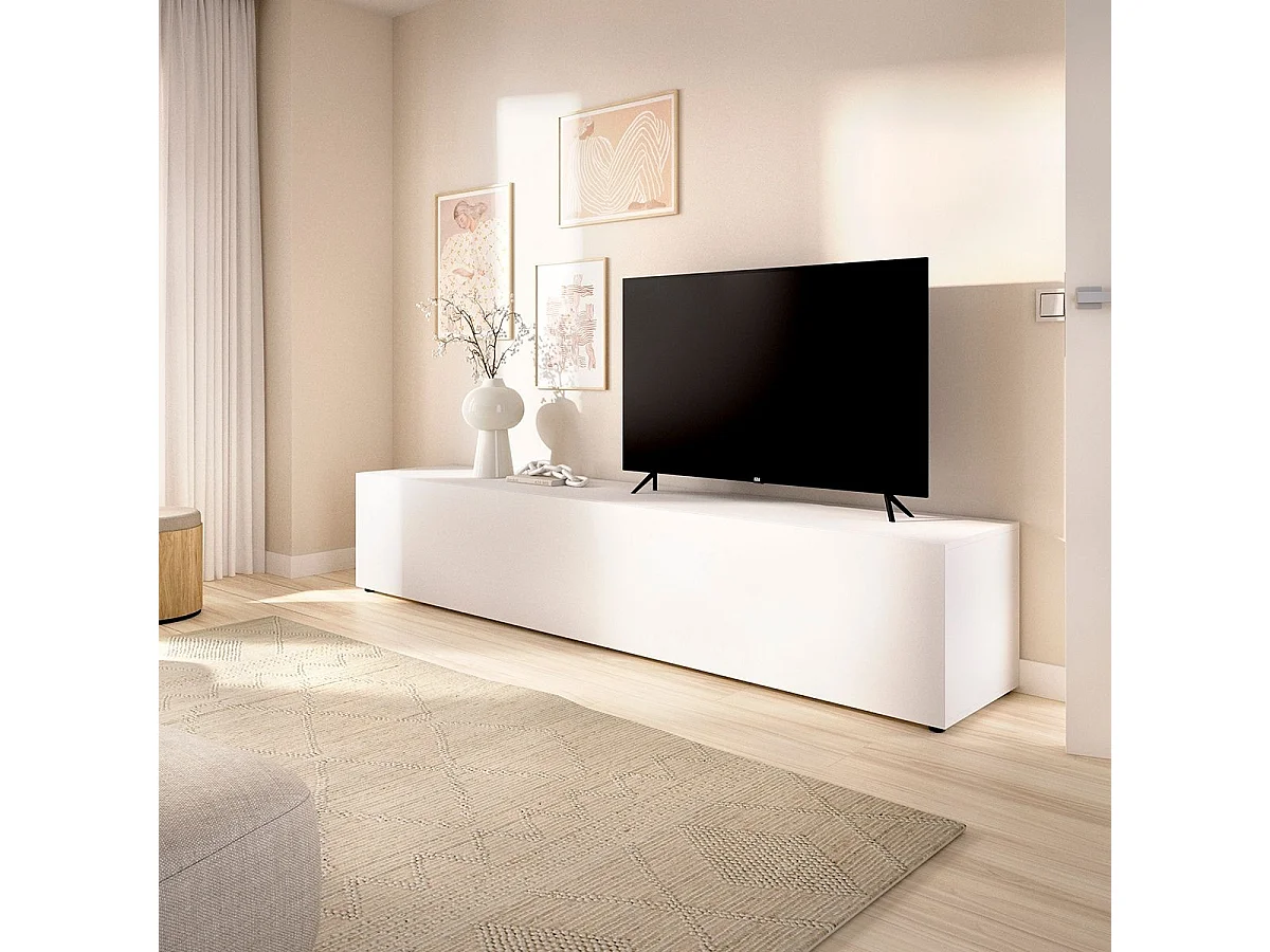 Mueble de TV Noka puerta abatible blanco 43x220x41,6 cm