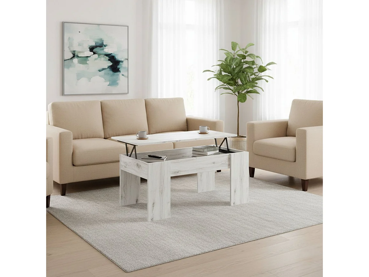 Mesa de centro Gala elevable albo 45x100x50 cm