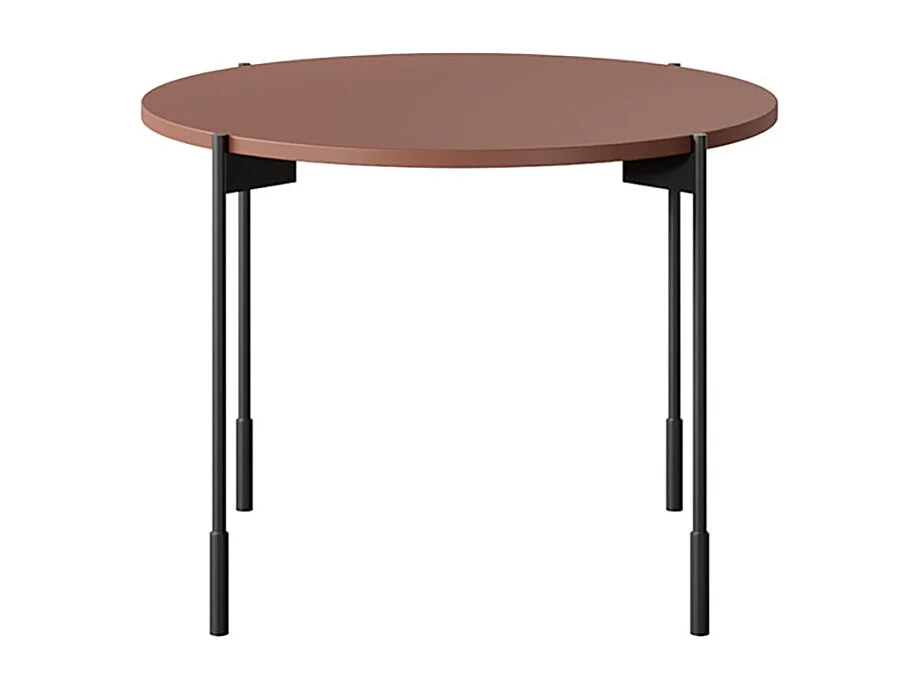 Table basse ronde avec pieds en métal