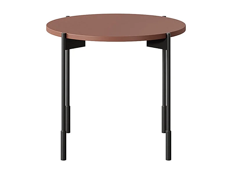 Table basse ronde avec pieds en métal