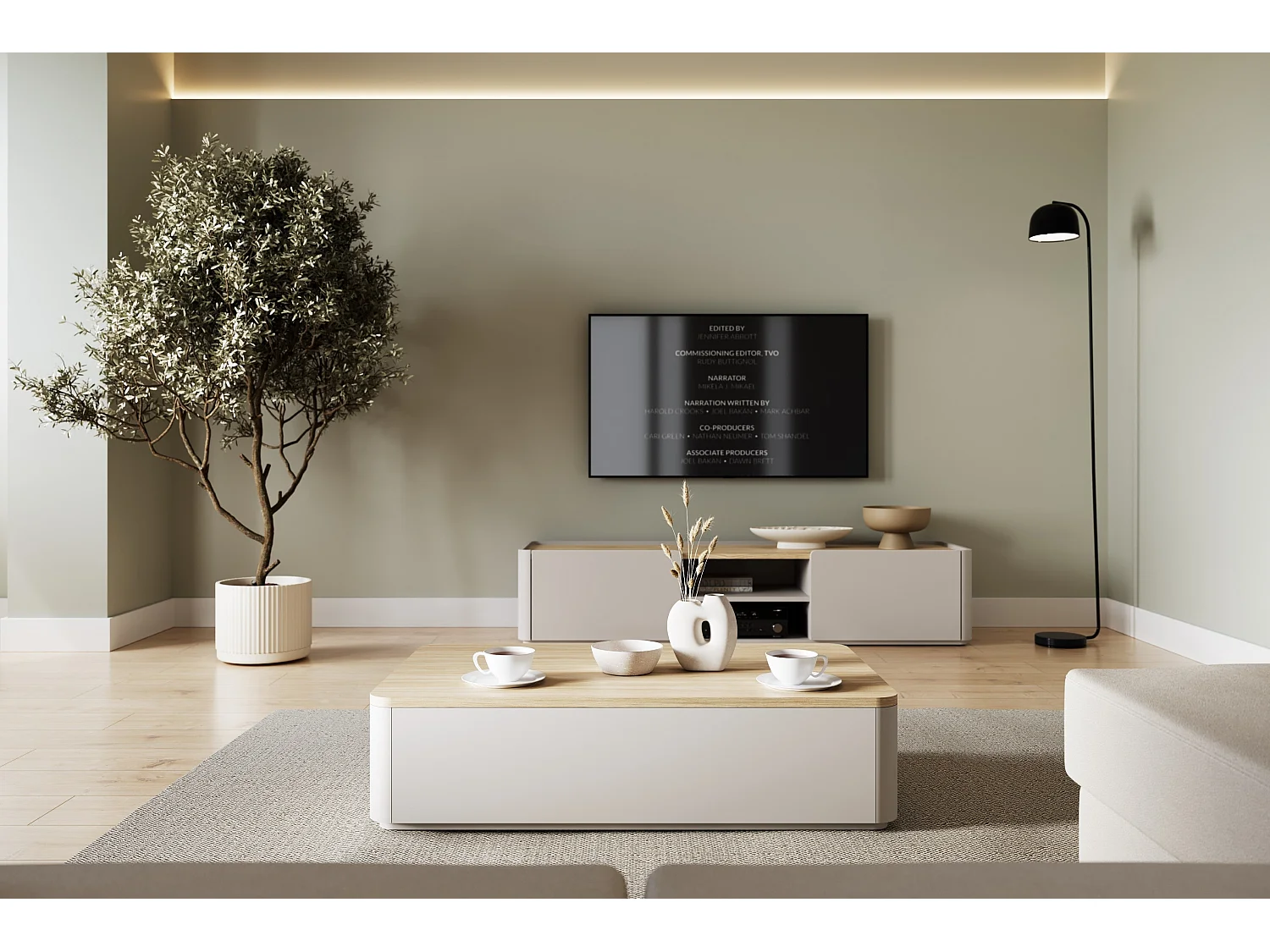 Mesa de centro Elivo com 2 gavetas