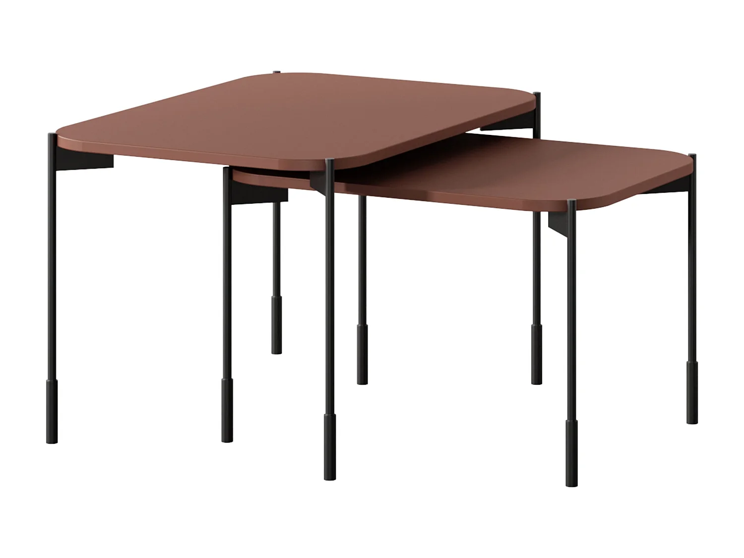 Table basse rectangulaire avec pieds en métal