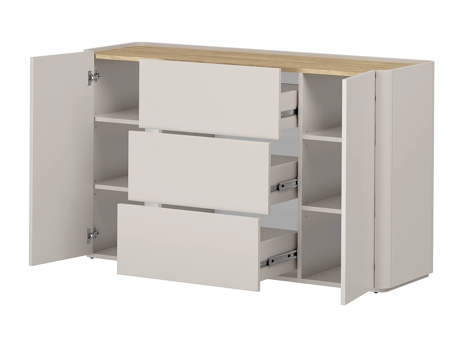 Buffet 2 portes 3 tiroirs 48x150 cm