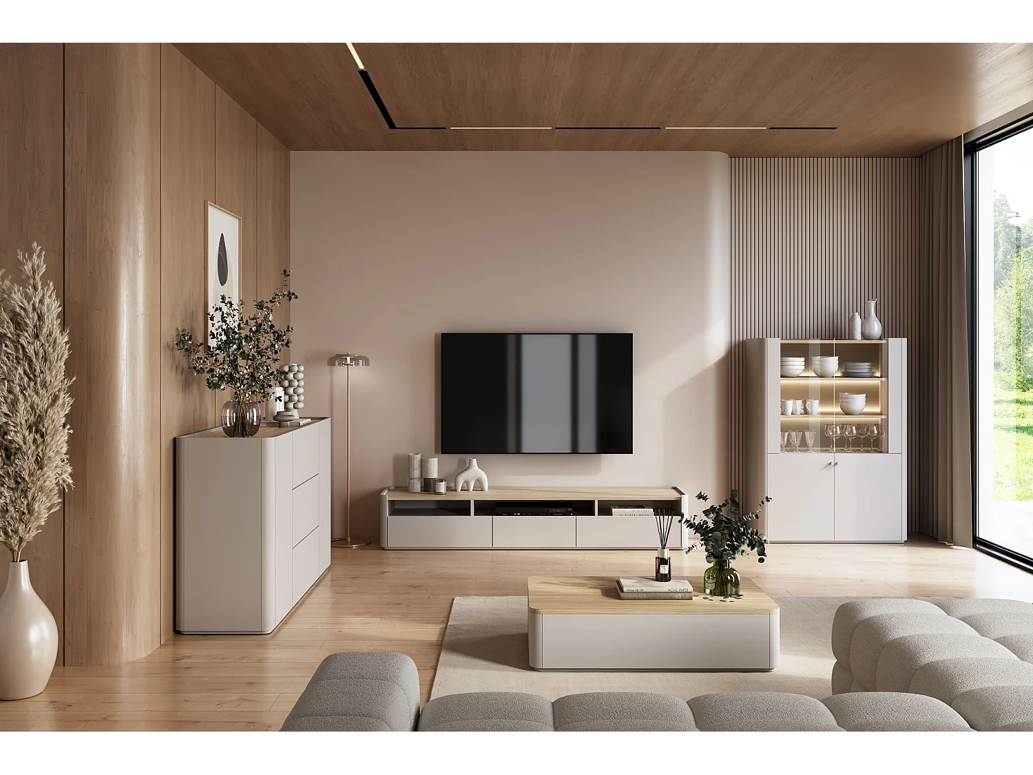 Buffet 2 portes 3 tiroirs 48x150 cm