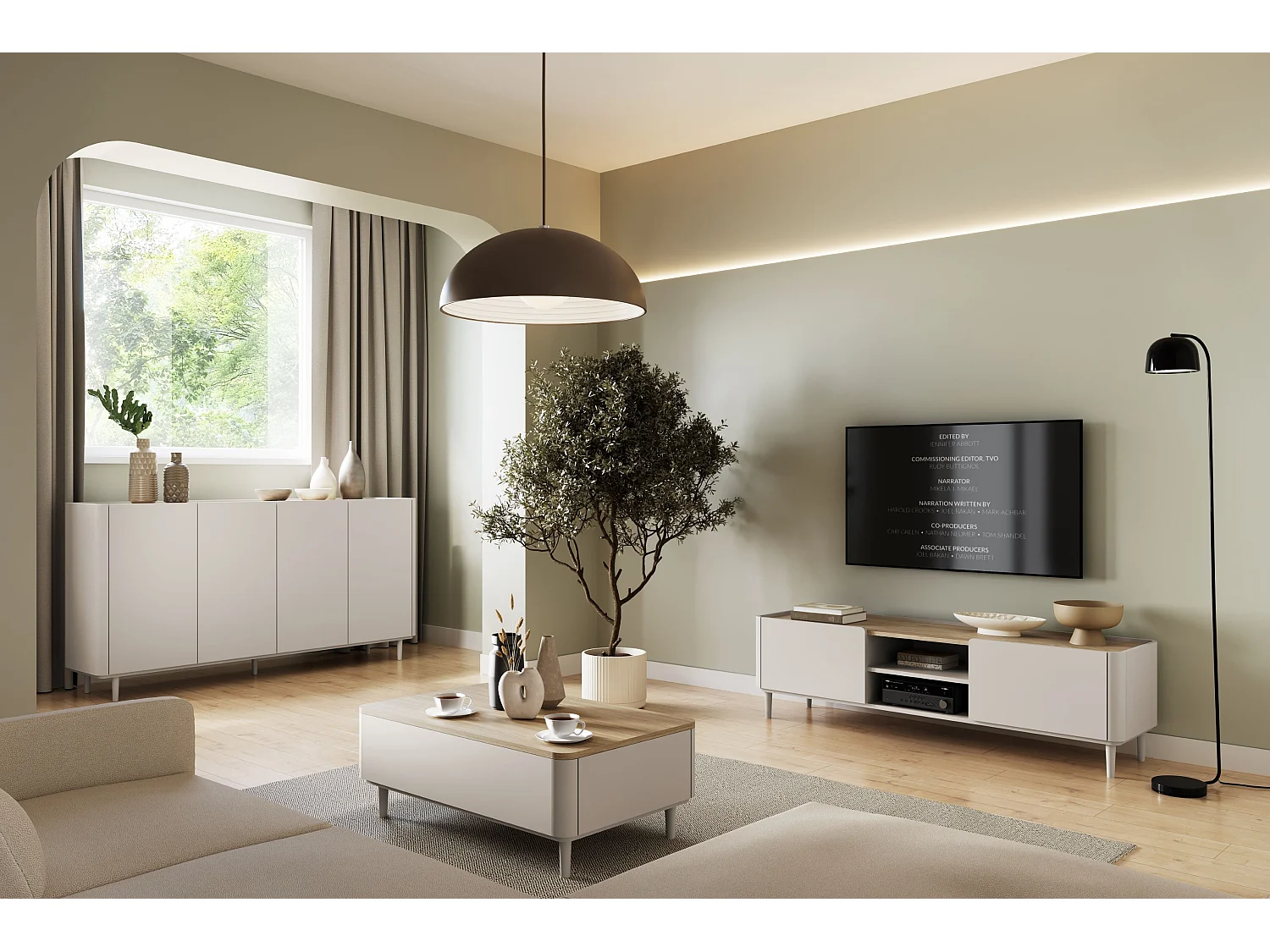 Buffet Elivo 4 portes 48x200 cm