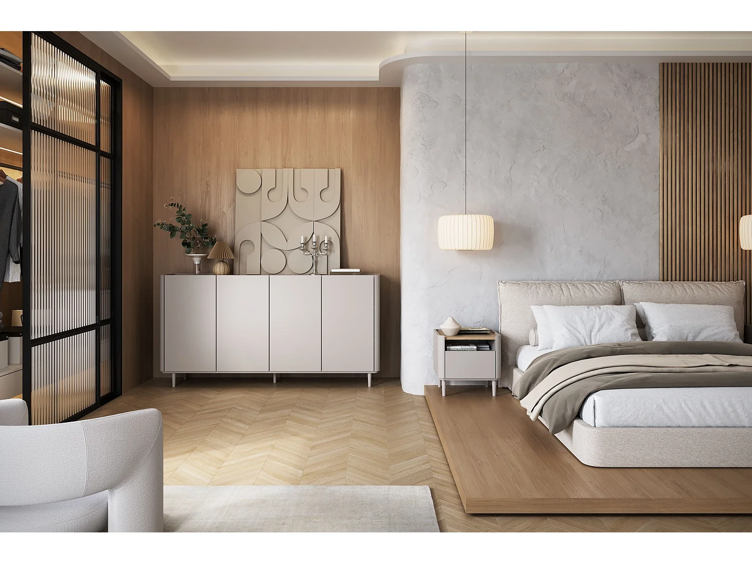 Buffet Elivo 4 portes 48x200 cm