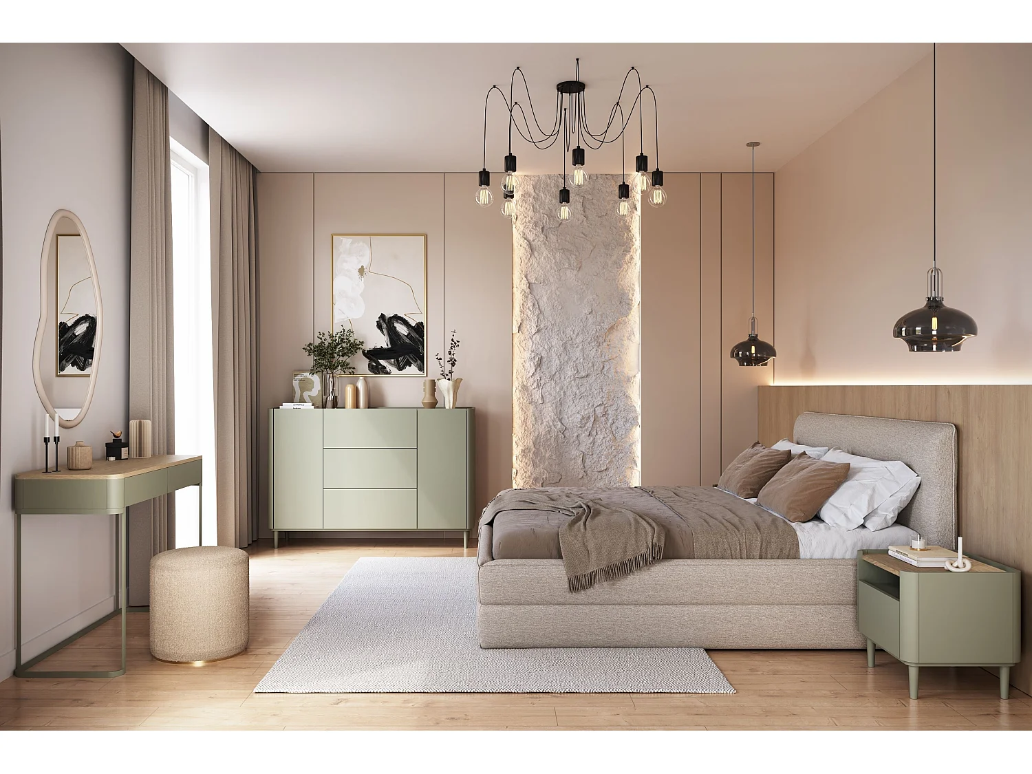 Buffet 2 portes 3 tiroirs 48x150 cm