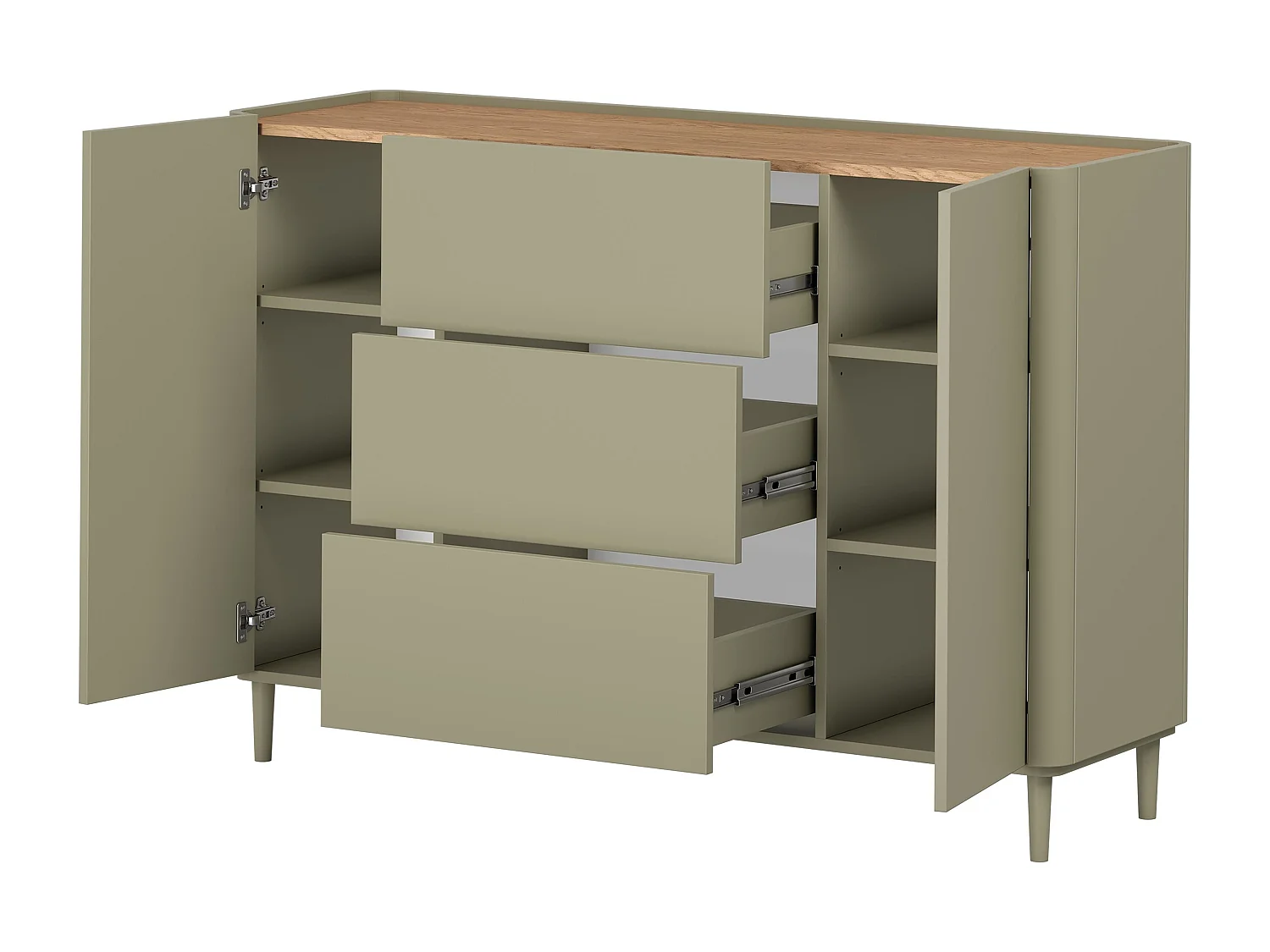 Buffet 2 portes 3 tiroirs 48x150 cm