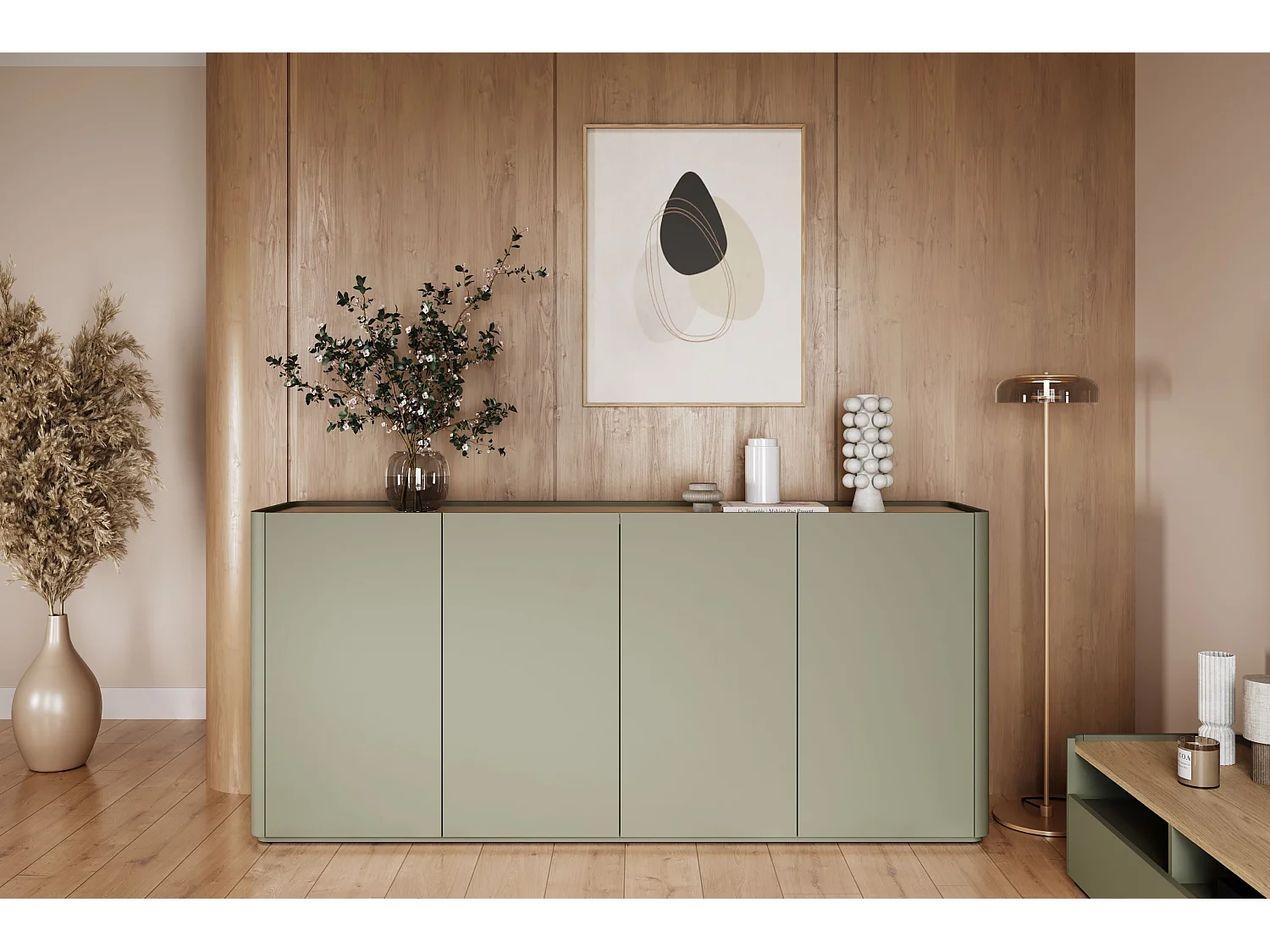 Buffet Elivo 4 portes 48x200 cm