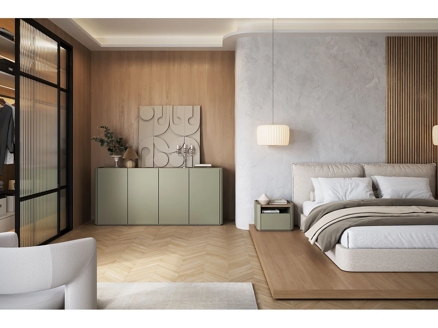 Buffet Elivo 4 portes 48x200 cm