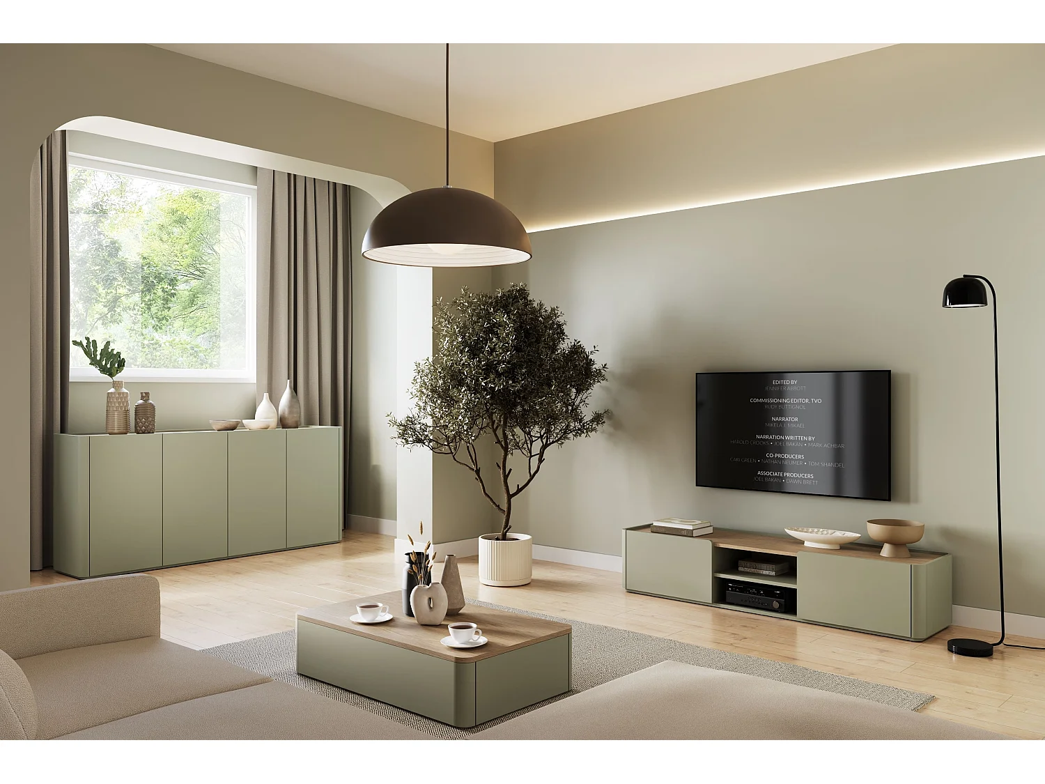 Buffet Elivo 4 portes 48x200 cm