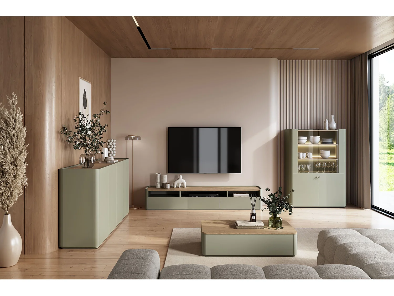 Buffet Elivo 4 portes 48x200 cm