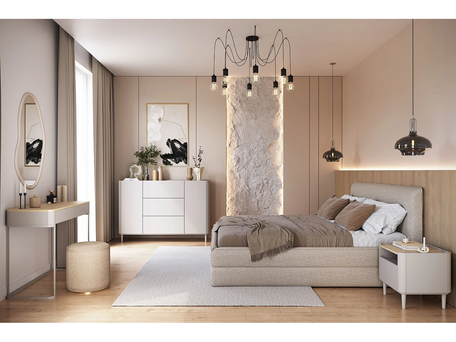 Buffet 2 portes 3 tiroirs 48x150 cm