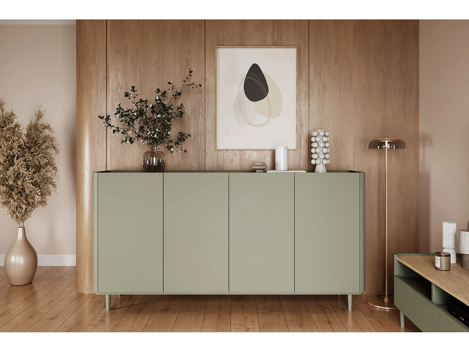 Buffet Elivo 4 portes 48x200 cm