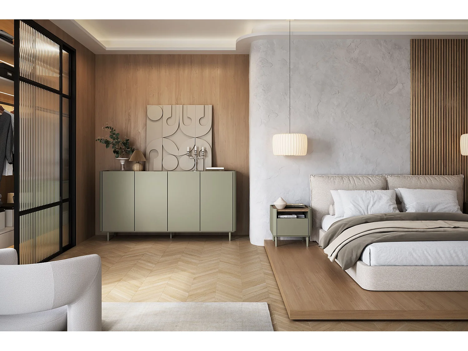 Buffet Elivo 4 portes 48x200 cm