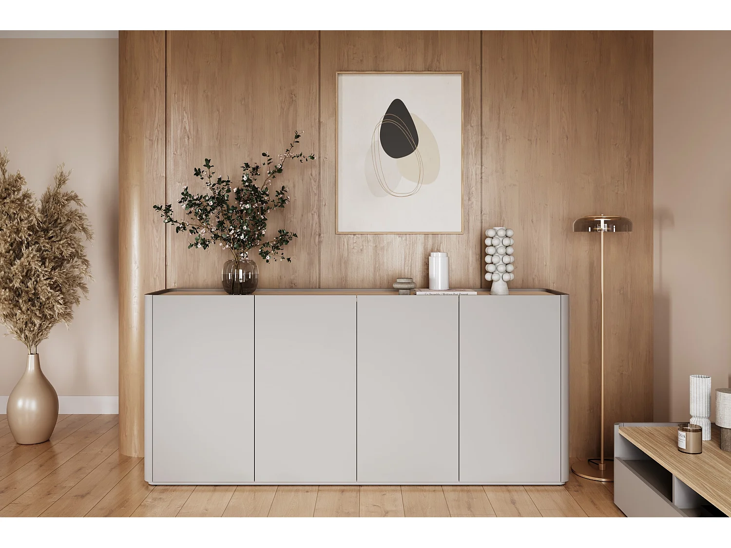 Buffet Elivo 4 portes 48x200 cm