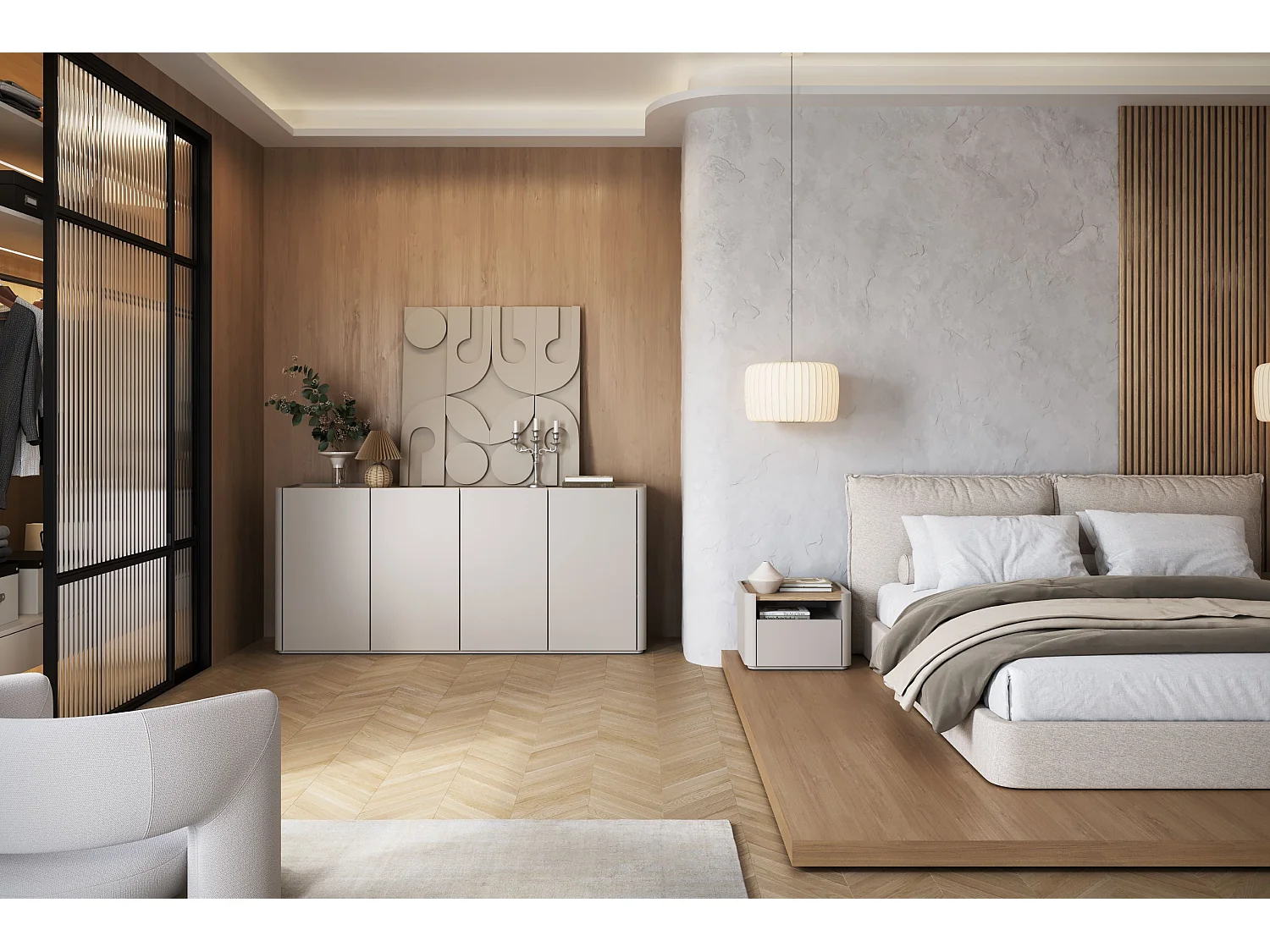 Buffet Elivo 4 portes 48x200 cm