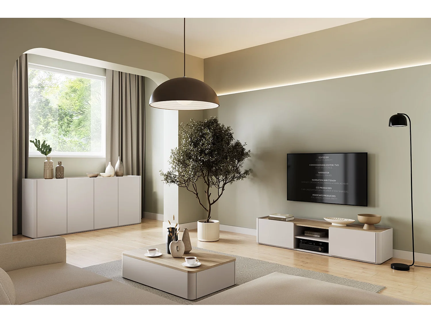 Buffet Elivo 4 portes 48x200 cm