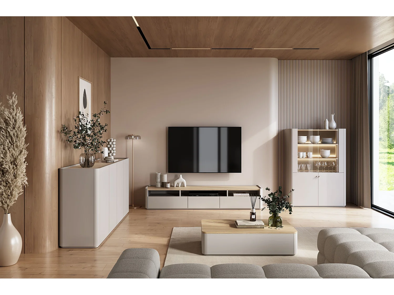 Buffet Elivo 4 portes 48x200 cm