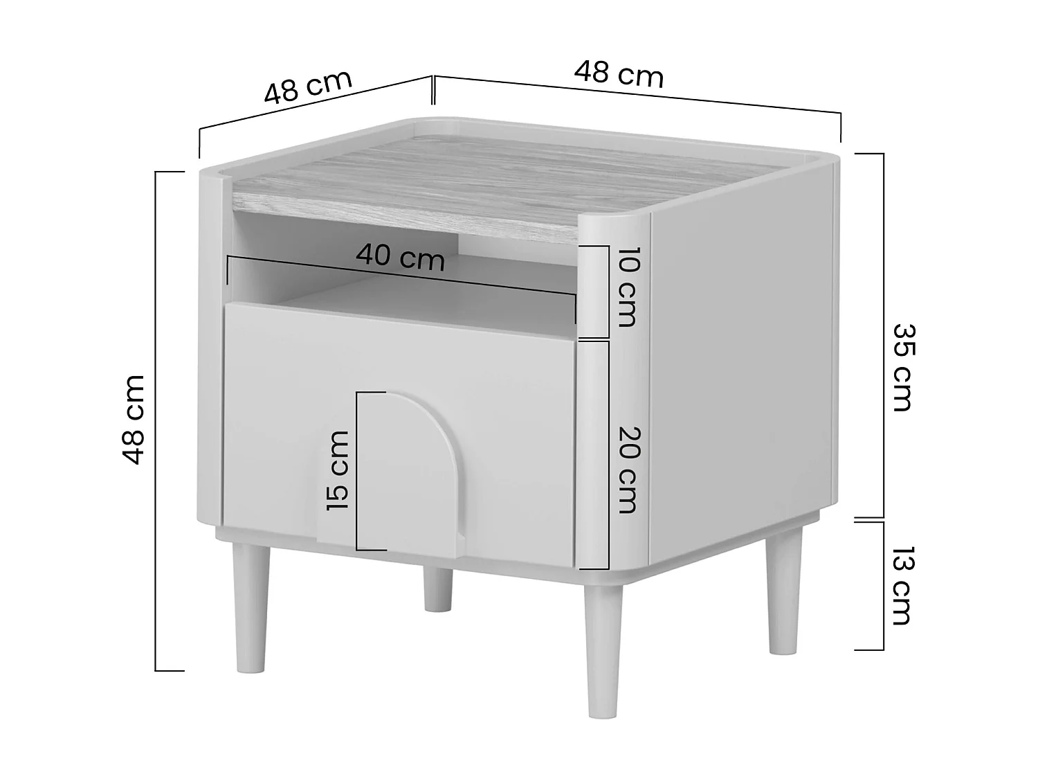 Nachttisch mit einer Schublade
