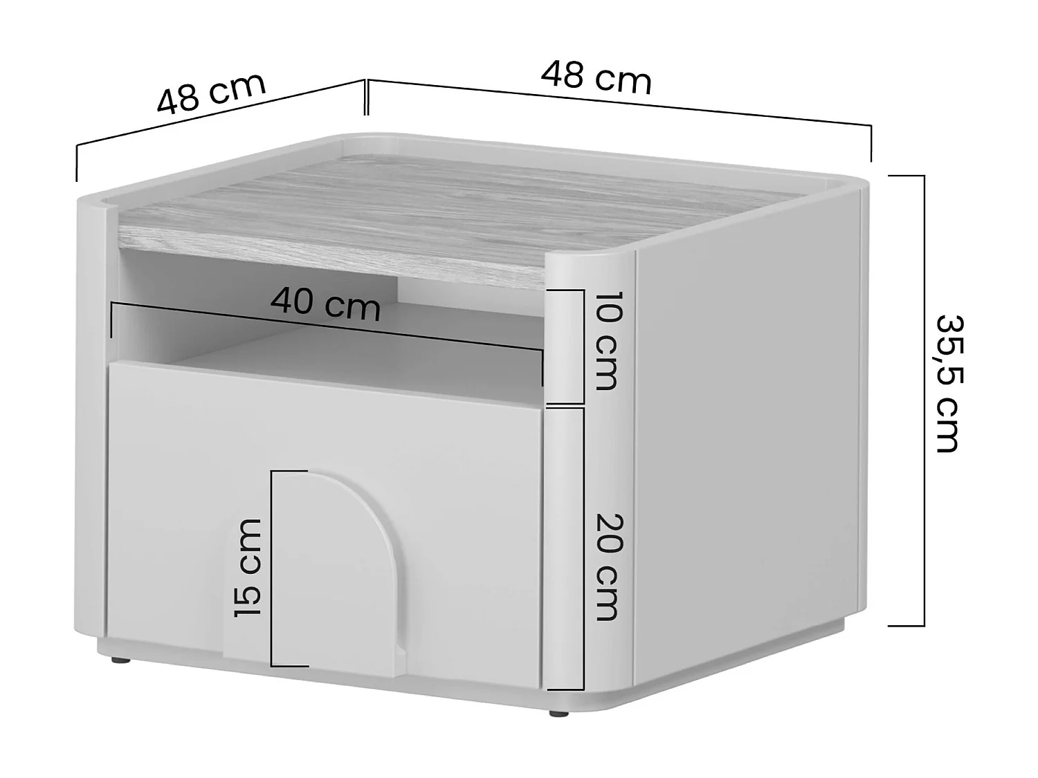 Nachttisch mit einer Schublade