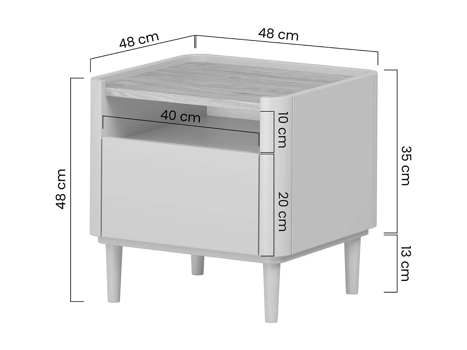Elivo Nachttisch mit 1 Schublade