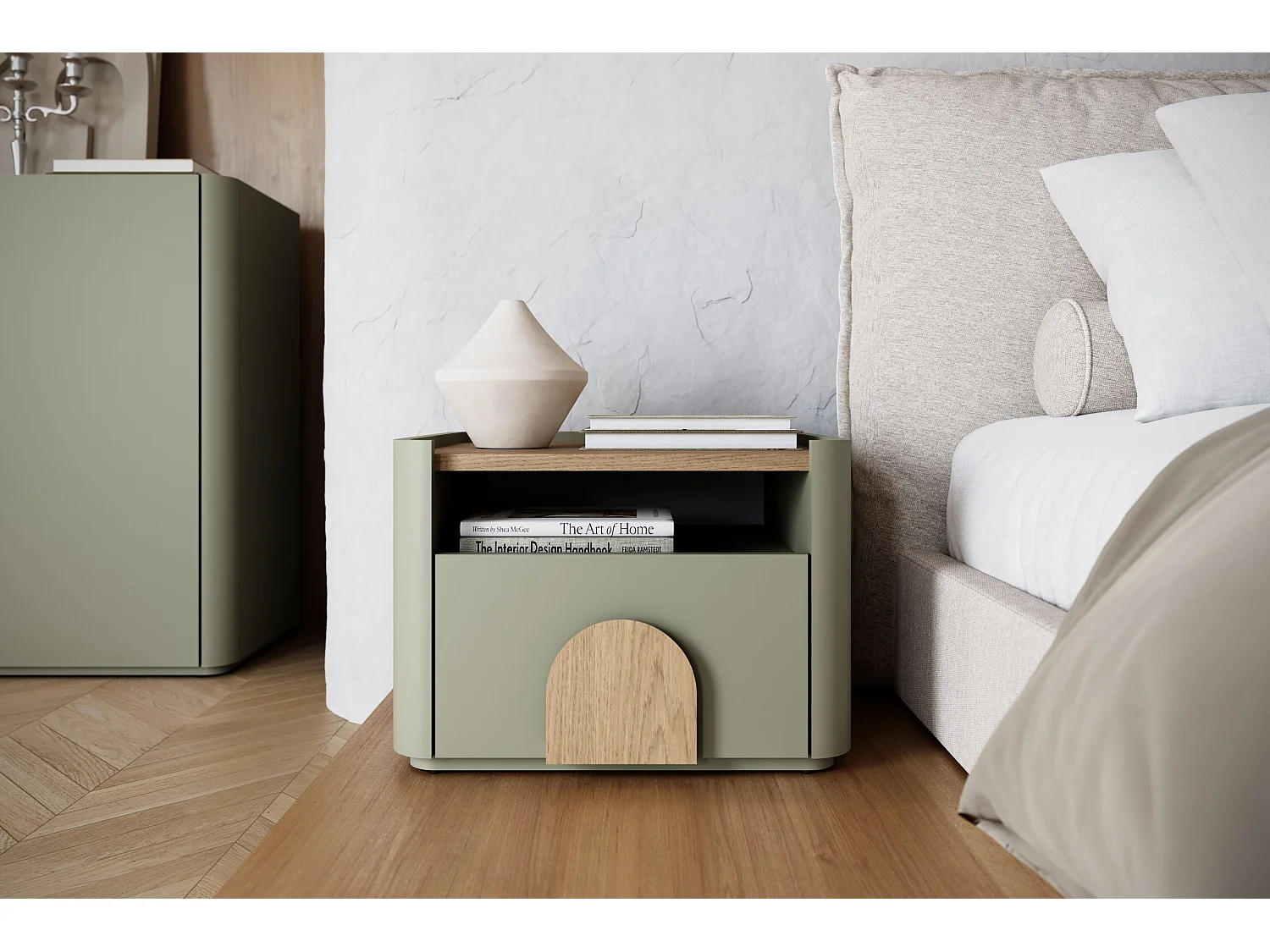 Nachttisch mit einer Schublade