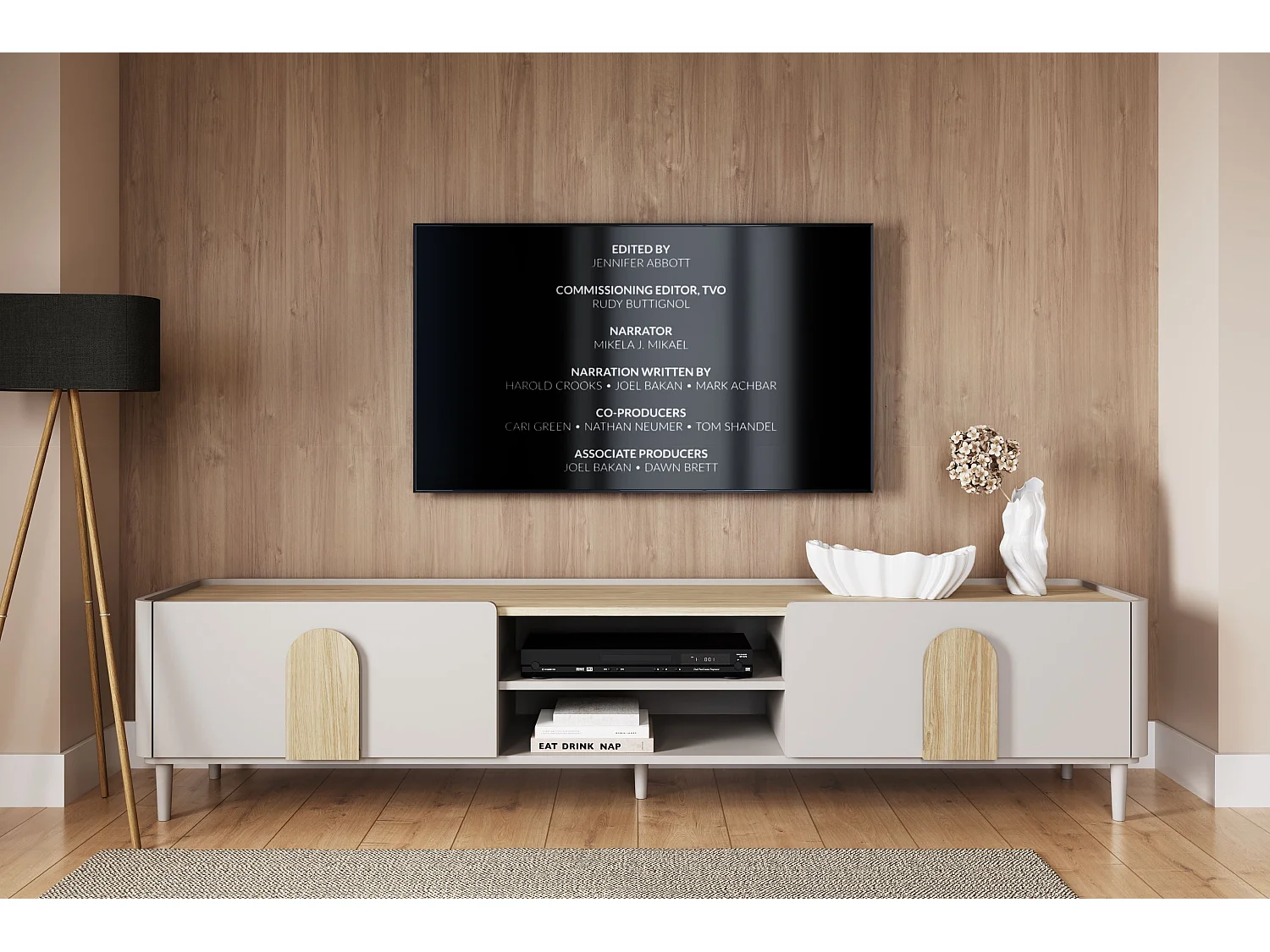 TV-meubel met 1 deur en 1 lade, 220 cm