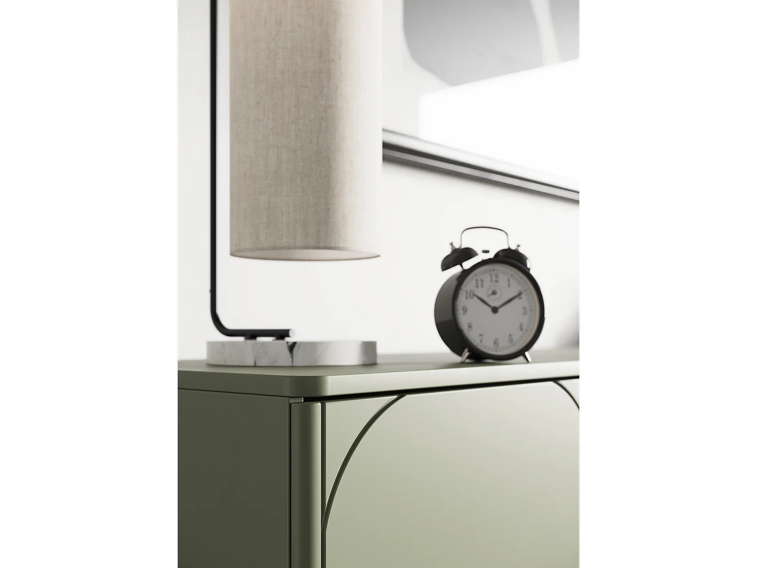 4-deurs tv-meubel met metalen poten, olijfgroen, 204 x 65 cm