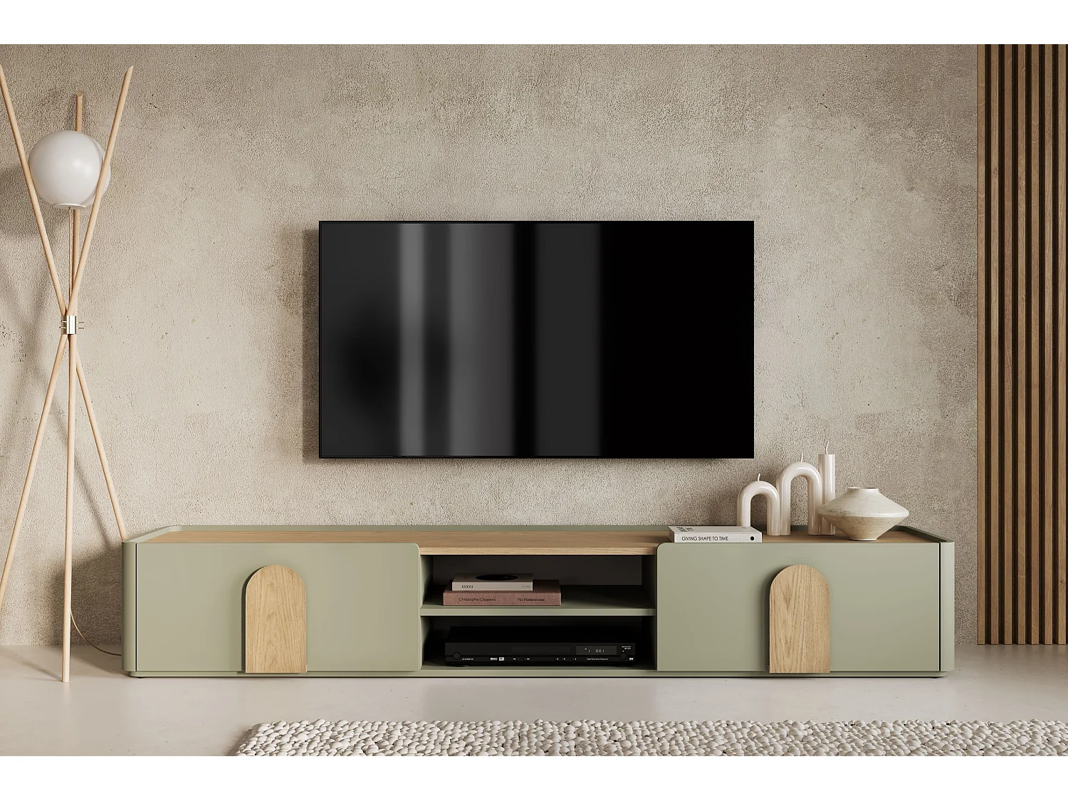 TV-meubel met 1 deur en 1 lade, 220 cm