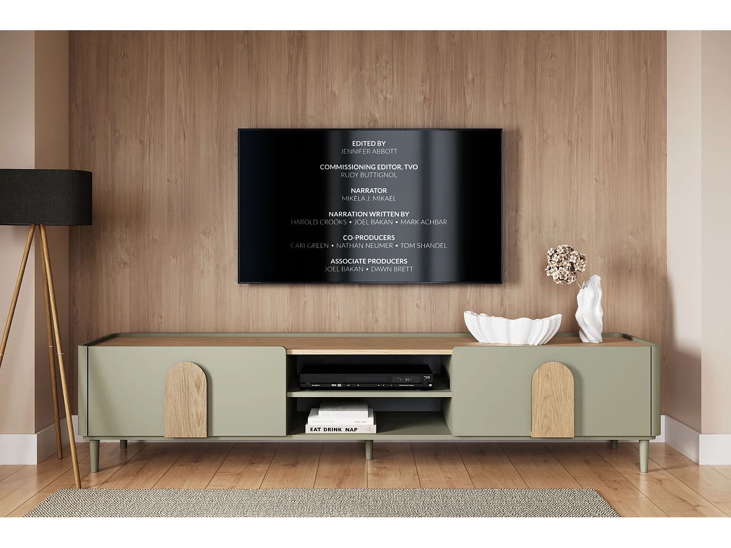 TV-meubel met 1 deur en 1 lade, 220 cm