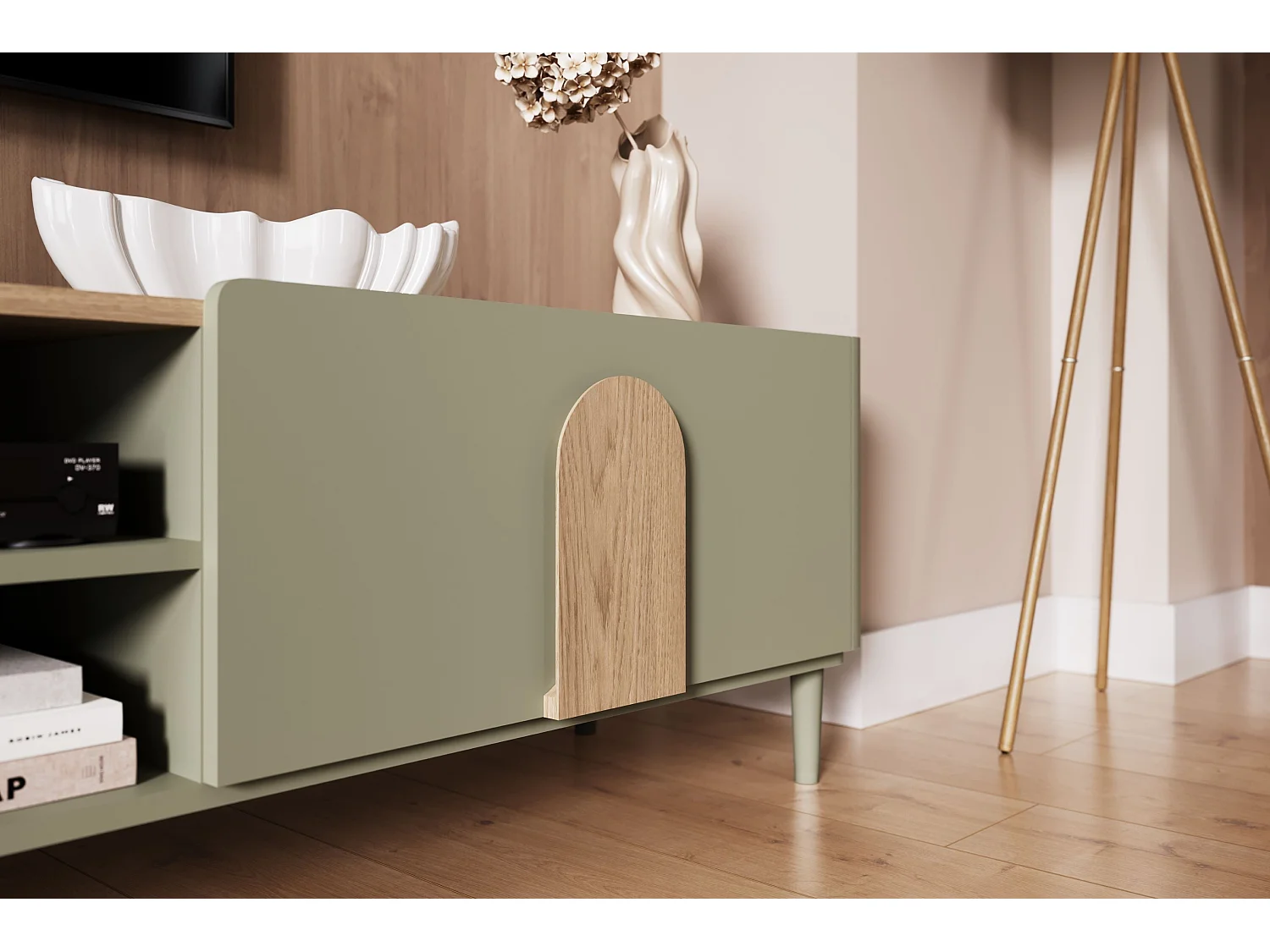 TV-meubel met 1 deur en 1 lade, 220 cm