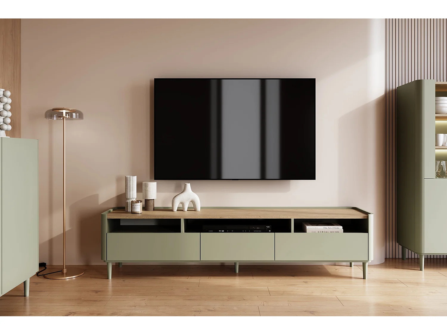 TV-Schrank mit 1 Tür und 2 Schubladen