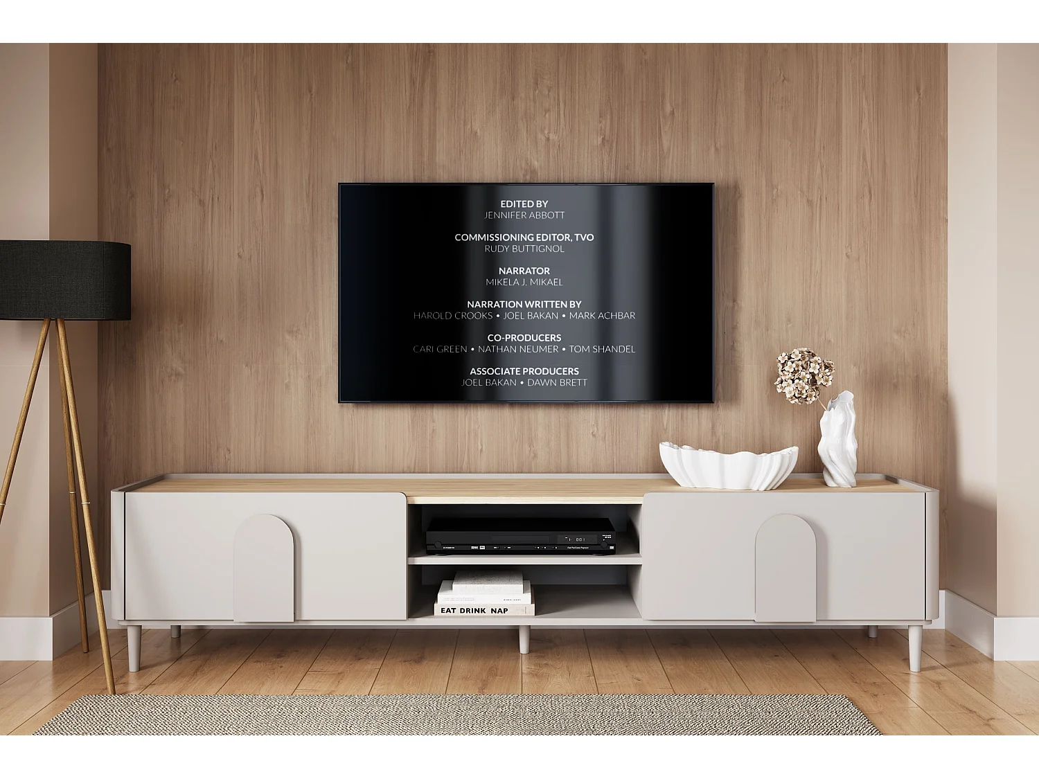 TV-meubel met 1 deur en 1 lade, 220 cm