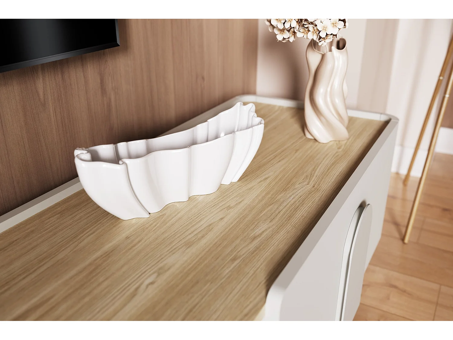 TV-meubel met 1 deur en 1 lade, 220 cm