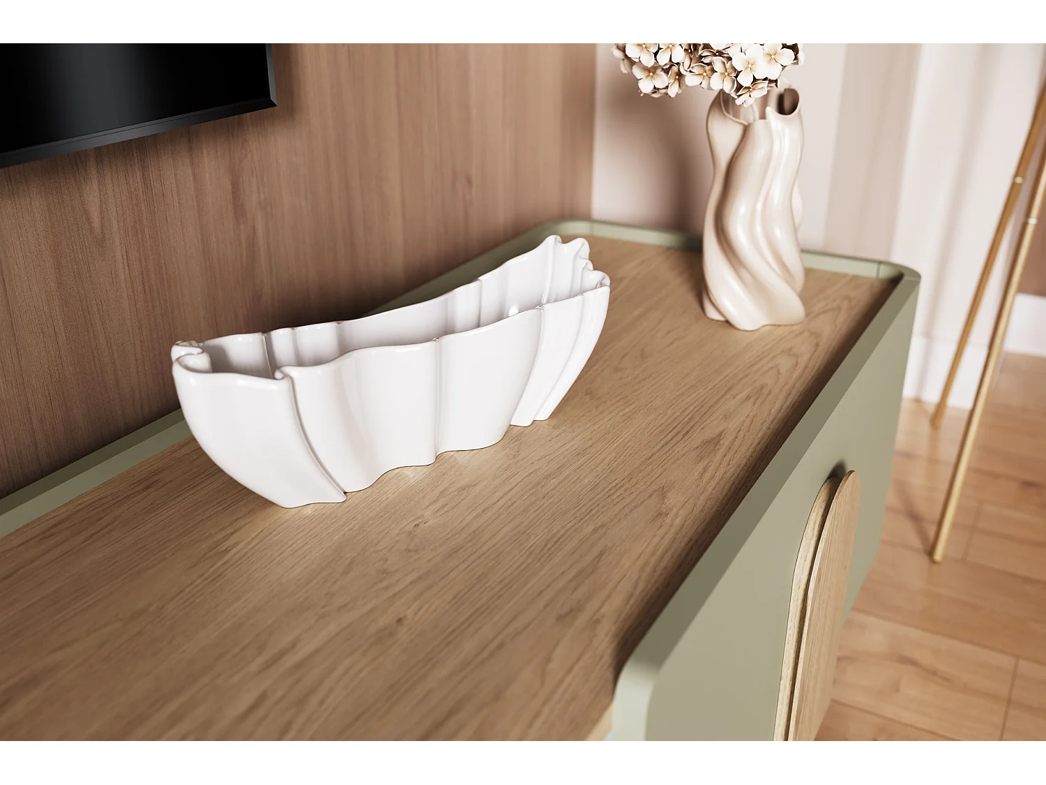 TV-Schrank, 1 Tür, 2 Schubladen, 200 cm