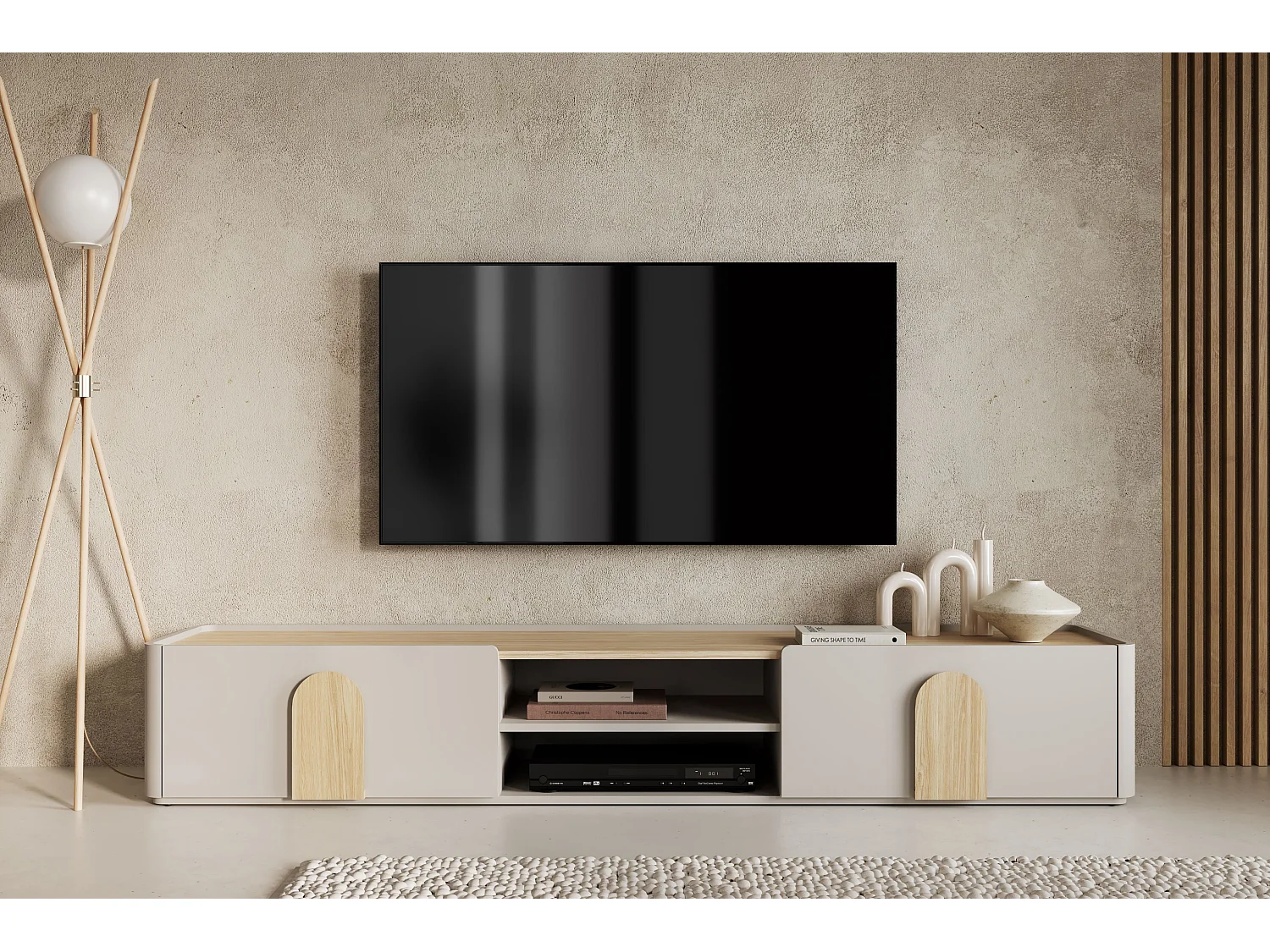 TV-meubel met 1 deur en 1 lade, 220 cm
