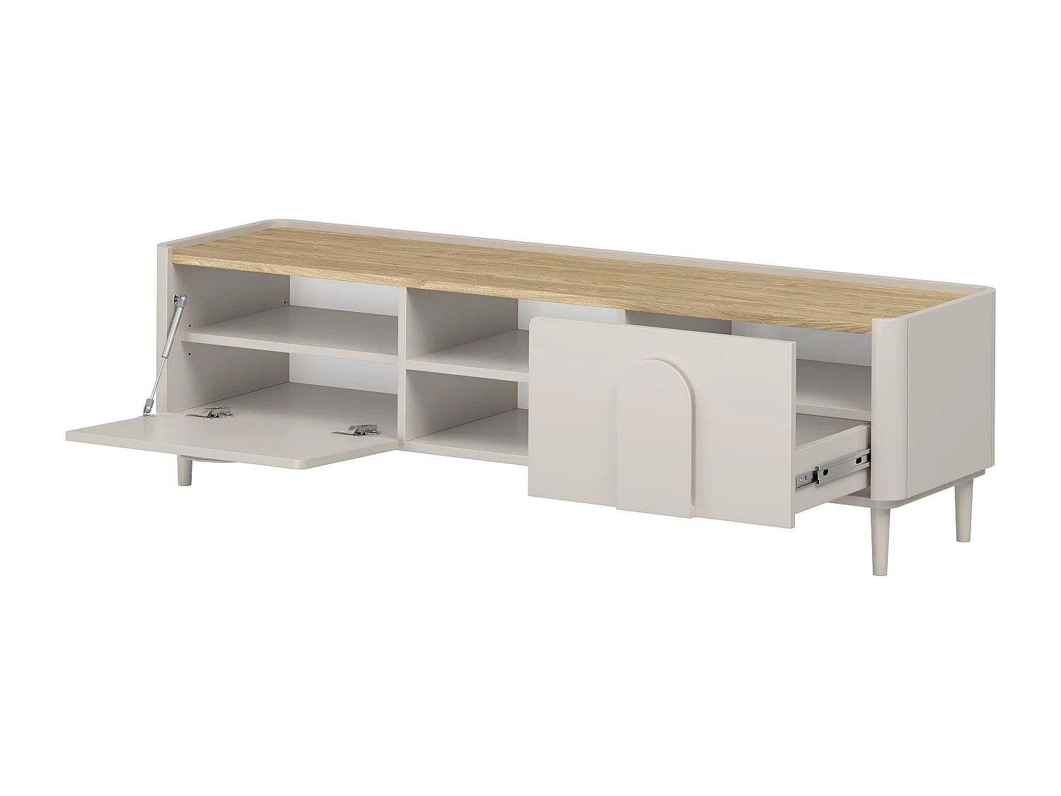 TV-meubel met 1 deur, 2 lades, 200 cm