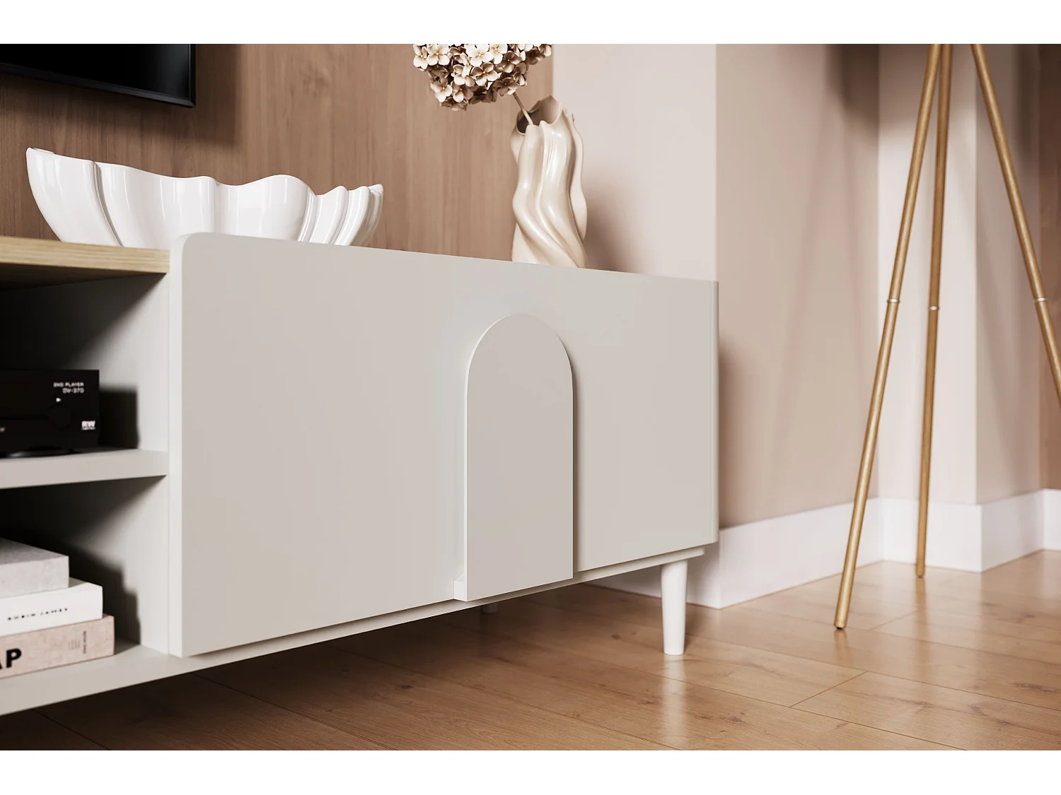 TV-meubel met 1 deur, 2 lades, 200 cm