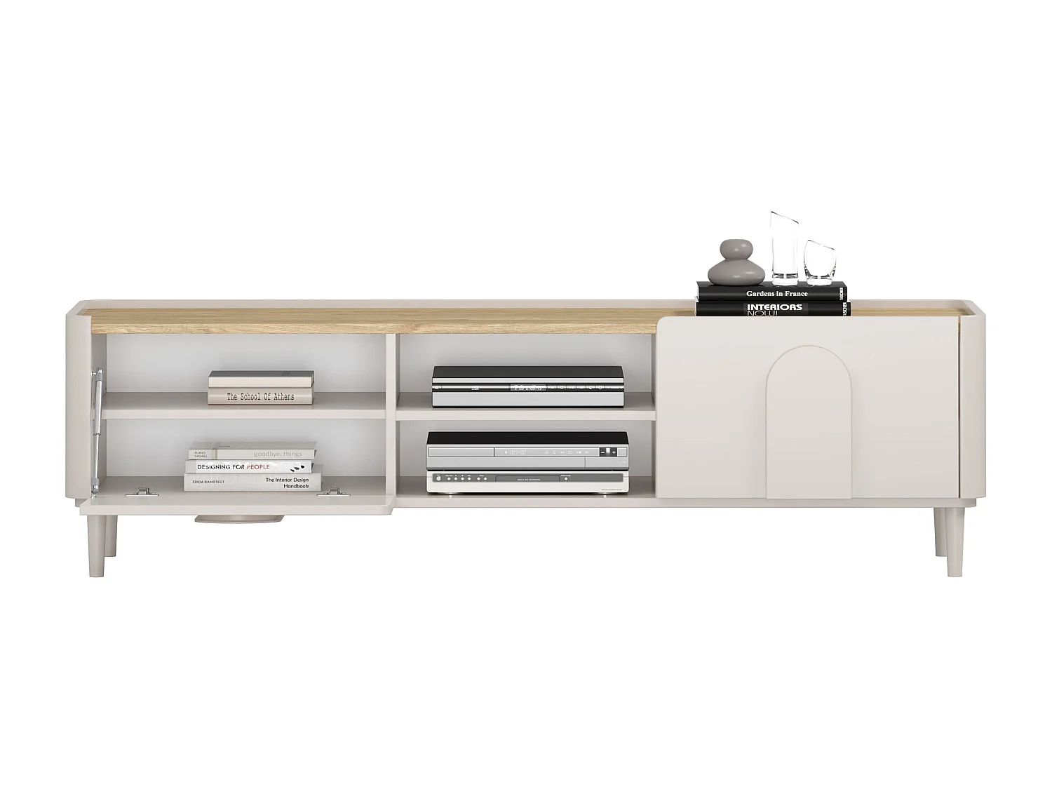 TV-meubel met 1 deur, 2 lades, 200 cm