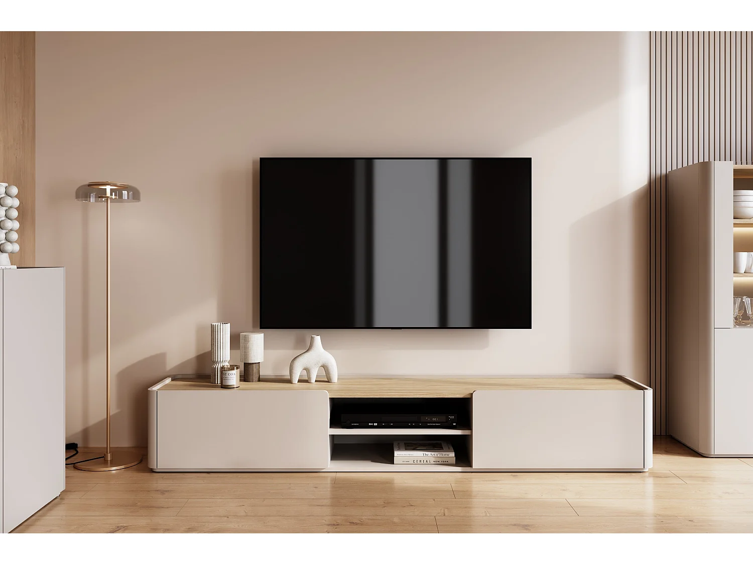 TV-meubel met 1 deur en 1 lade, 220 cm